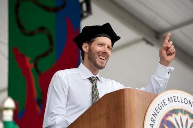 Aron Ralston speaking at Carnegie Mellon